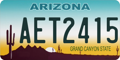 AZ license plate AET2415
