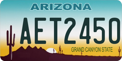 AZ license plate AET2450