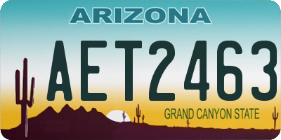 AZ license plate AET2463