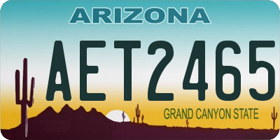 AZ license plate AET2465