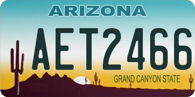 AZ license plate AET2466