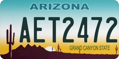 AZ license plate AET2472