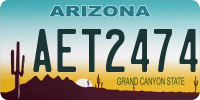 AZ license plate AET2474