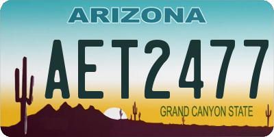 AZ license plate AET2477