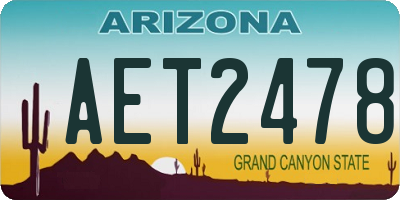 AZ license plate AET2478