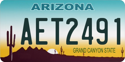 AZ license plate AET2491