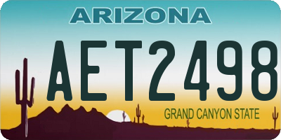 AZ license plate AET2498