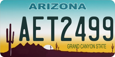 AZ license plate AET2499