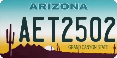 AZ license plate AET2502