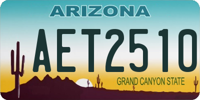 AZ license plate AET2510