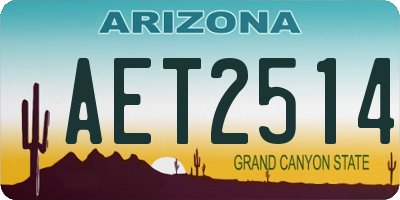 AZ license plate AET2514
