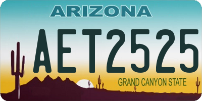 AZ license plate AET2525