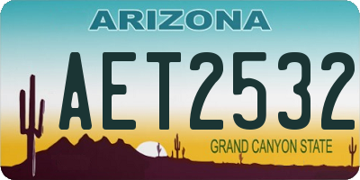 AZ license plate AET2532