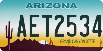 AZ license plate AET2534