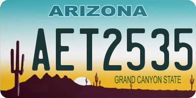 AZ license plate AET2535
