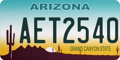 AZ license plate AET2540
