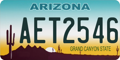 AZ license plate AET2546