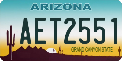 AZ license plate AET2551