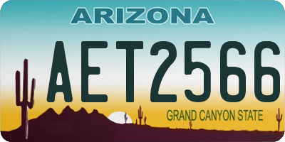 AZ license plate AET2566