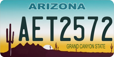 AZ license plate AET2572