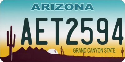 AZ license plate AET2594