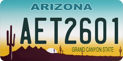 AZ license plate AET2601
