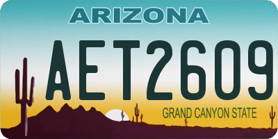 AZ license plate AET2609