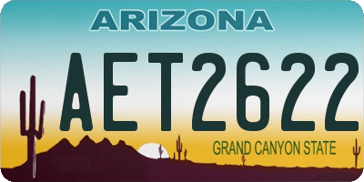 AZ license plate AET2622
