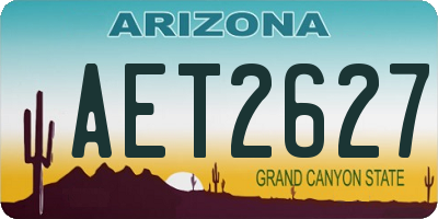 AZ license plate AET2627