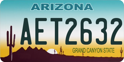 AZ license plate AET2632