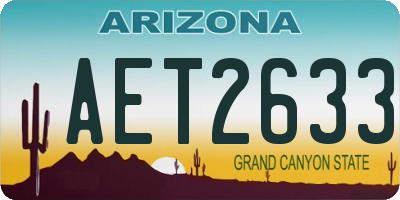 AZ license plate AET2633