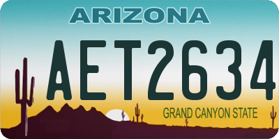 AZ license plate AET2634