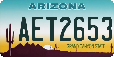 AZ license plate AET2653