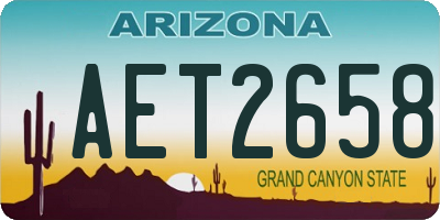 AZ license plate AET2658