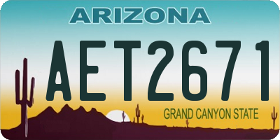 AZ license plate AET2671