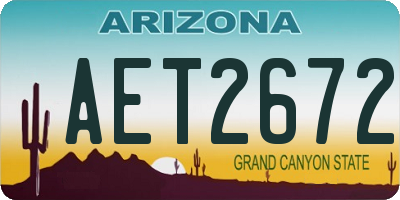 AZ license plate AET2672