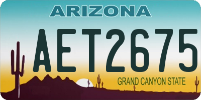 AZ license plate AET2675
