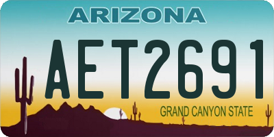 AZ license plate AET2691
