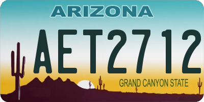 AZ license plate AET2712