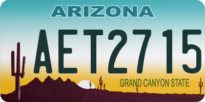 AZ license plate AET2715