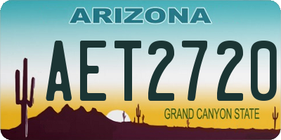 AZ license plate AET2720