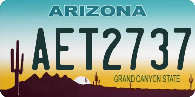 AZ license plate AET2737