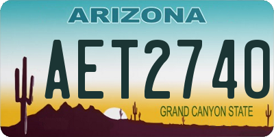 AZ license plate AET2740
