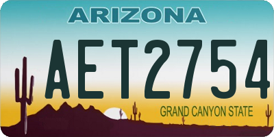 AZ license plate AET2754