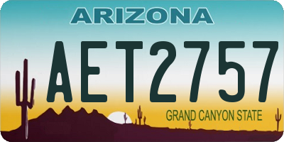 AZ license plate AET2757