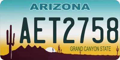 AZ license plate AET2758