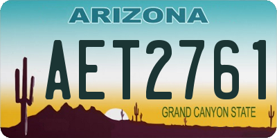 AZ license plate AET2761
