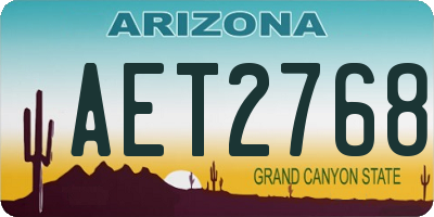 AZ license plate AET2768