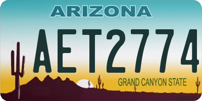 AZ license plate AET2774