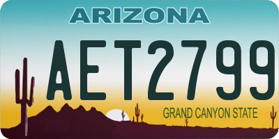 AZ license plate AET2799